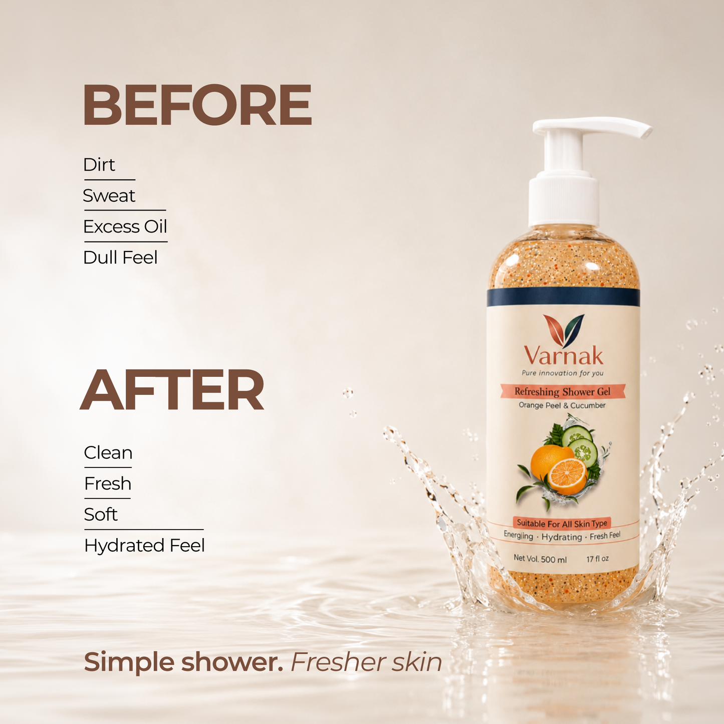 Varnak Orange & Cucumber Shower Gel
